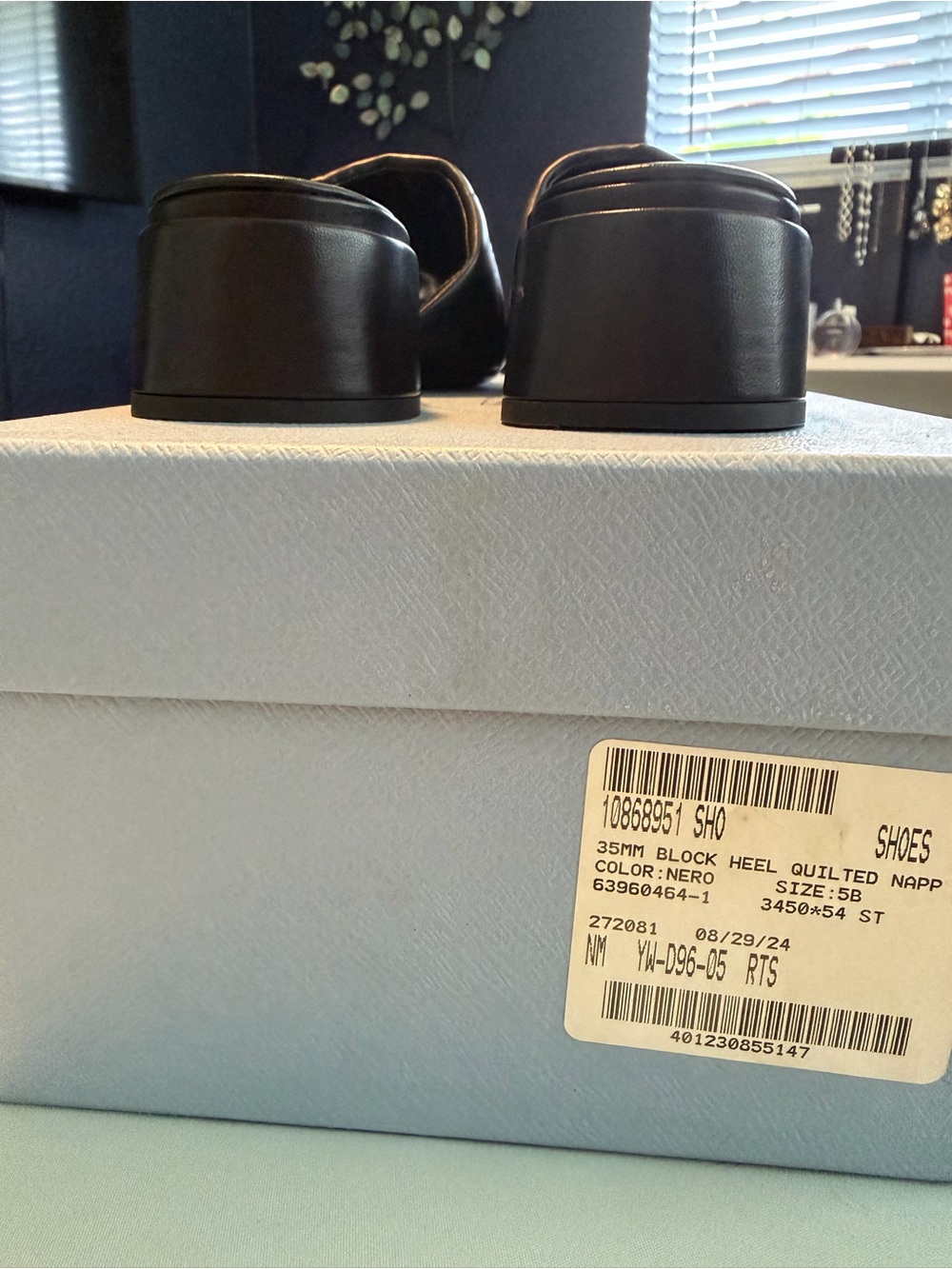 Prada Black Quilted Leather Slide Mules with Logo Triangle - Picture 5 of 6